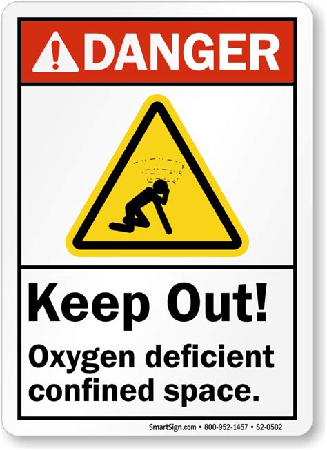 Oxygen Deficient Confined Space Sign, SKU: S2-0502 - MySafetySign.com