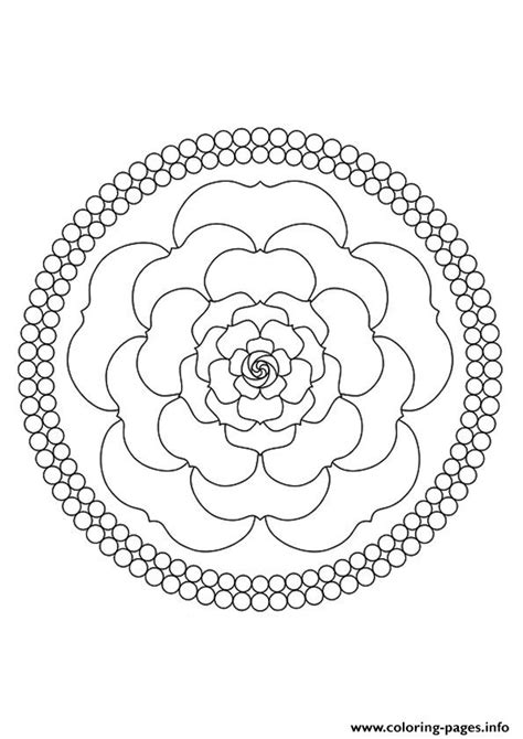 A Mandala Rose A4 Coloring page Printable