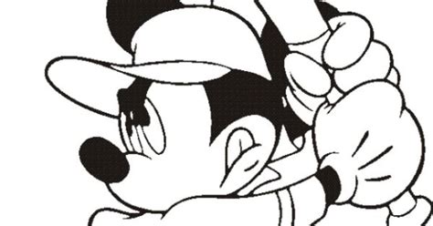 Baseball Player Mickey Mouse Coloring Pages Kidsycoloring Free