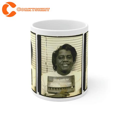 James Brown Mugshot Coffee Mug Magnificent 1988 Portrait Corkyshirt