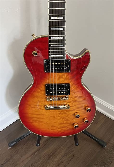 Epiphone Les Paul Custom Prophecy Plus 2012 Cherry Sunburst Reverb