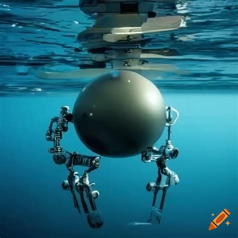 Oceanic Robot With Sphere Shape And Clamps