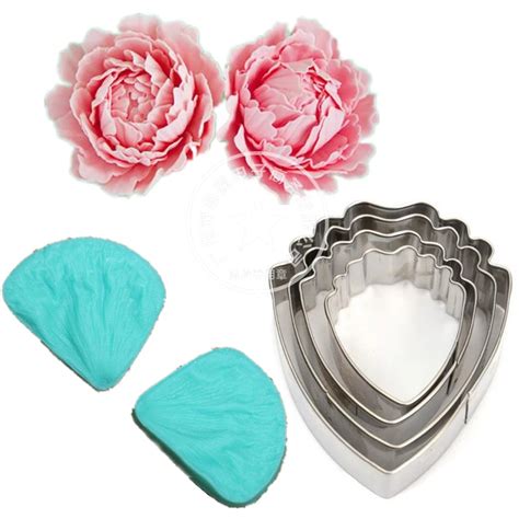 Pcs Set Peony Flower Fondant Cake Decoration Floral Petal Cutter Gum