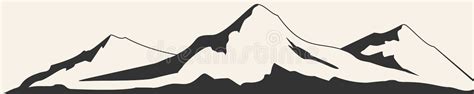 Mountains Vectormountain Range Silhouette Isolated Vector Illustration