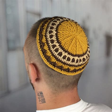 Frik Kippah Large Knit Kippah Jew Custom Crochet Kippot Etsy