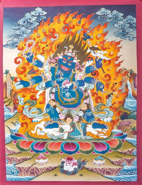 6 Arm Mahakala Thangka Painting Tibetan Thangka Art Of Protector Deity