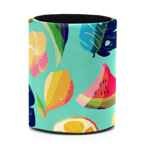 Ownta Simple Tropical Fruits Pattern Pvc Leather Cylinder Pen Holder