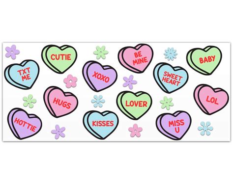 Conversation Hearts Svg Libbey Glass Wrap Svg Funny Etsy