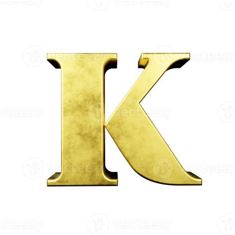 Gold Text Effect Letter K 3d Render 16316944 Png