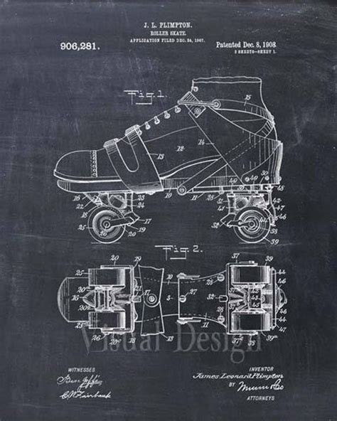 Roller Skate Patent Print Roller Skate Art Print