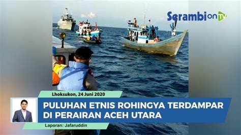 VIDEO Kapal Rohingya Nyaris Karam Di Perairan Aceh Utara 94 Jiwa