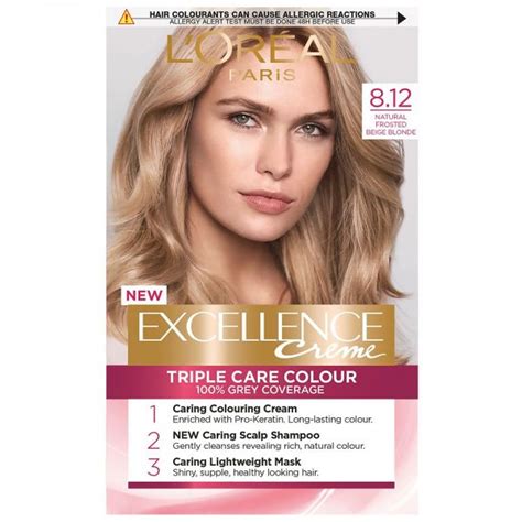 L oreal Excellence Crème Permanent Hair Dye 8 12 Natural Frosted Beige Blonde Kuantokusta