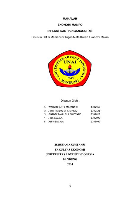 (DOC) MAKALAH EKONOMI MAKRO INFLASI DAN PENGANGGURAN Disusun Untuk ...