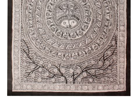 Detailed Mandala Art With Branches Madhubani Painting Exotic India Art