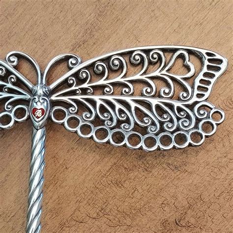 Brighton Dragonfly Butterfly Ornate Silvertone Earring Holder X