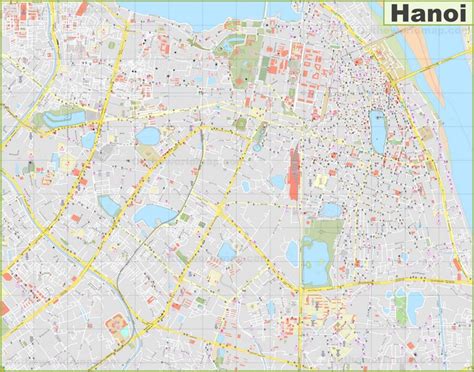 large detailed map  hanoi ontheworldmapcom