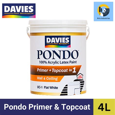 Davies Pondo Undercoat Latex Flat White Liters Gallon Uc Acrylic