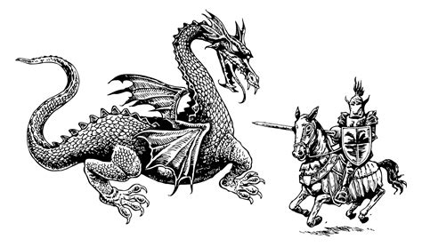 Dragon Vs Knight Drawing