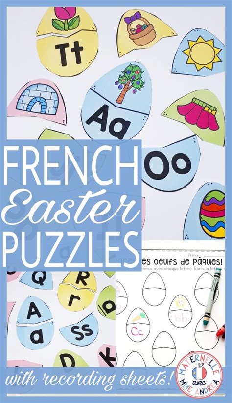 French Alphabet Puzzles Literacy Centre Easter P Ques Casse T Tes