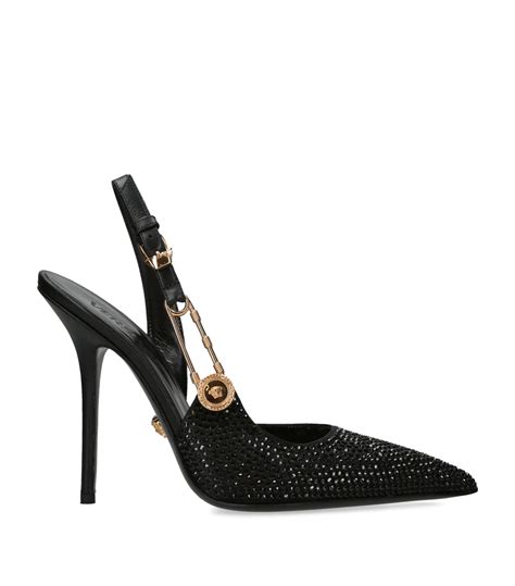 Versace Leather Safety Pin Slingback Pumps 110 Harrods IN