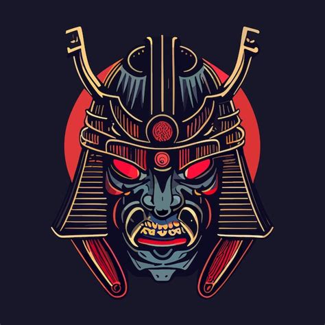 Premium Vector Vector Illustration Of A Traditional Chinese Samurai Mask