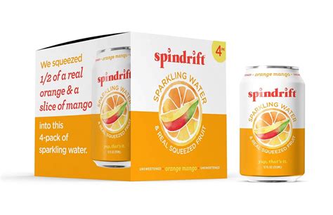 Spindrift Sparkling Water Orange Mango Flavored Made With Real