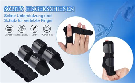 Sopito Fingerschienen 2 Stück Finger Schiene mit 6 Stück Nylonhülsen