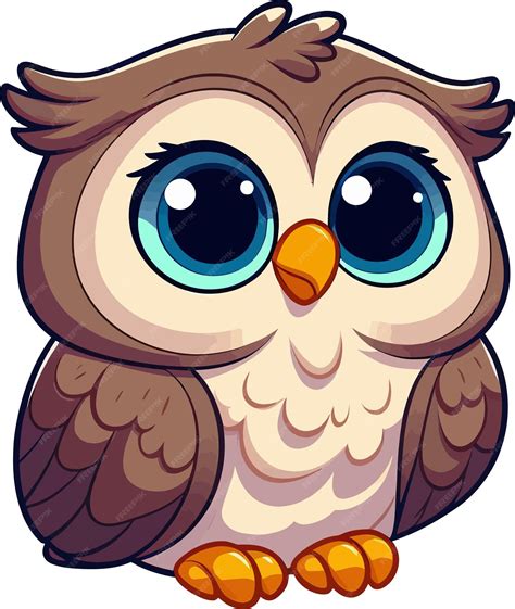 Premium Vector A Cute Owl Cartoon Animal Sticker Vector Illustration