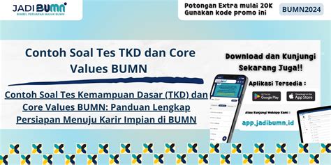 Contoh Soal Tes TKD Dan Core Values BUMN Contoh Soal Tes