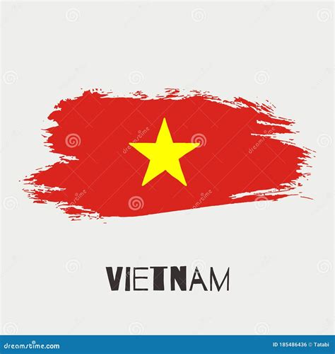 Vietnam Vector Watercolor National Country Flag Icon Stock Vector