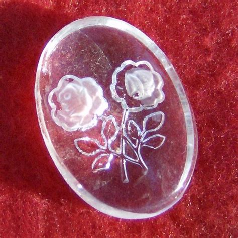 Vintage Glass Cameo Clear Carved Floral Circa 1950s From Jewelryartistryrocks Gc456