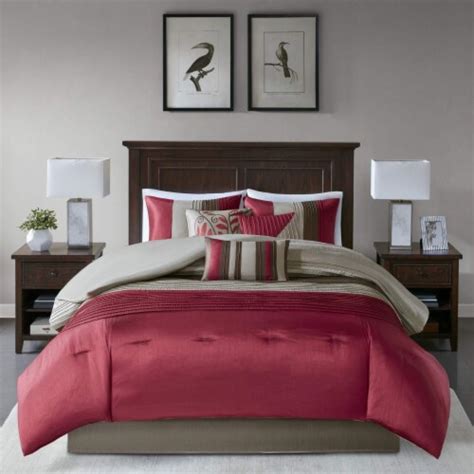 Madison Park Amherst Piece Comforter Set King Red Unit Frys