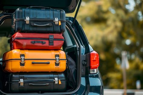 Premium Photo Modern Suv Car Trunk Open And Full Of Suitcases And