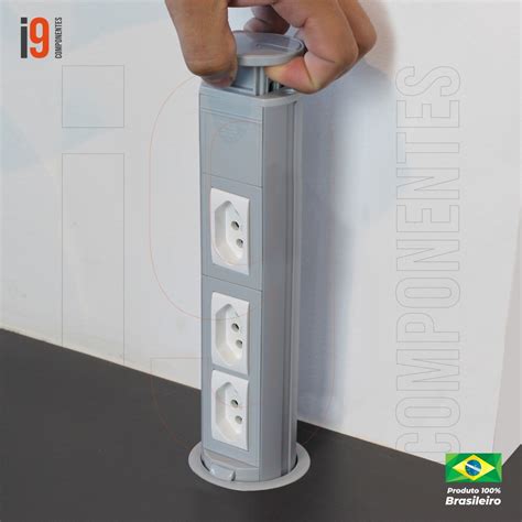 Torre Tomada Multiplug Retrátil Nacional 3tomadas 10a Branco