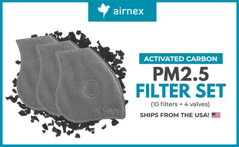 10 Pcs Of Activated Carbon PM2 5 Mask Filters And 4 Exhaust Valves