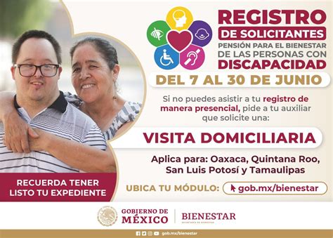 Bienestar on Twitter Registro PensiónDiscapacidad Si no puedes