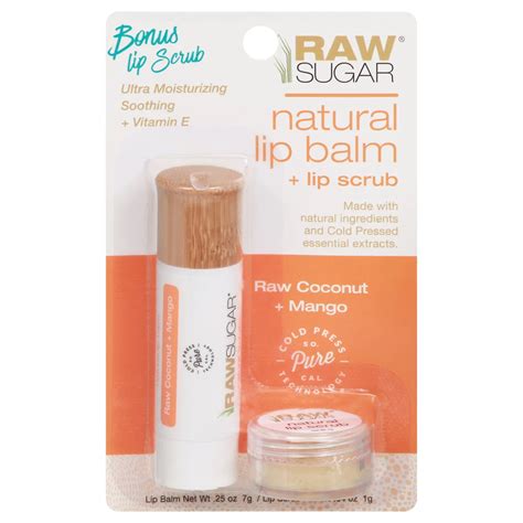 Raw Sugar Raw Coconut Mango Natural Lip Balm Lip Scrub Shop Lip Balm And Treatments At H E B