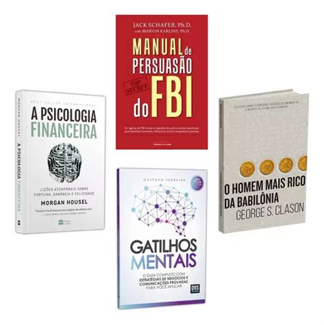 Kit 4livros Gatilhos Mentais A Psicologia Financeira O Homem Mais