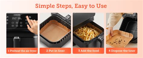 Amazon Cosori Air Fryer Liners Pcs Square Disposable Paper