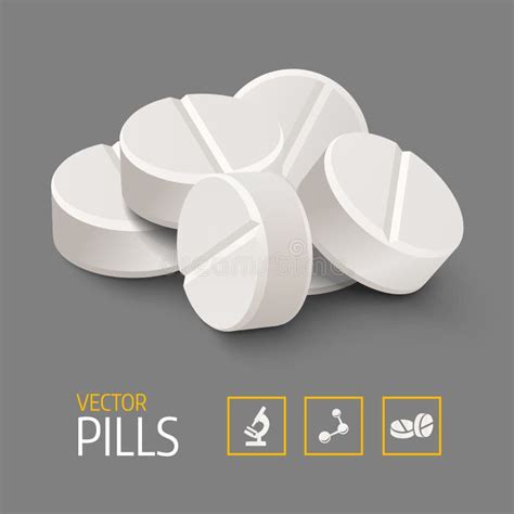 Realistic Pills In Any Shapes And Forms Vector Set Of Oval Round And