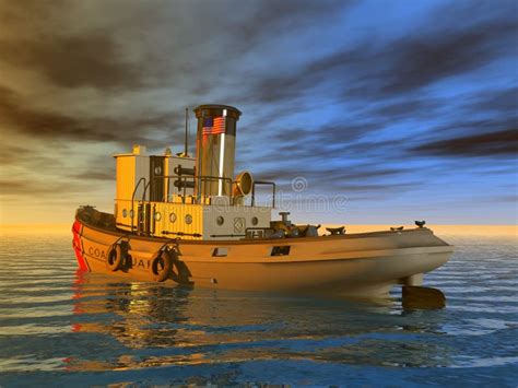 Tug boat. stock illustration. Illustration of commercial - 14108084