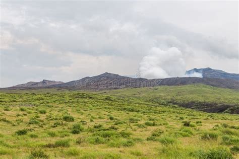 Vulcano Del Monte Aso Che Scoppia In Kumamoto Kyushu Giappone