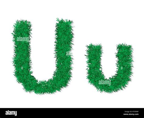 Vector Nature Green Grass Uppercase And Lowercase Alphabet Letter Stock