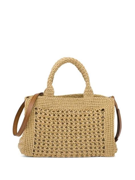 Miu Miu Crochet Knit Tote Bag Farfetch Crochet Handbags Crochet Bag