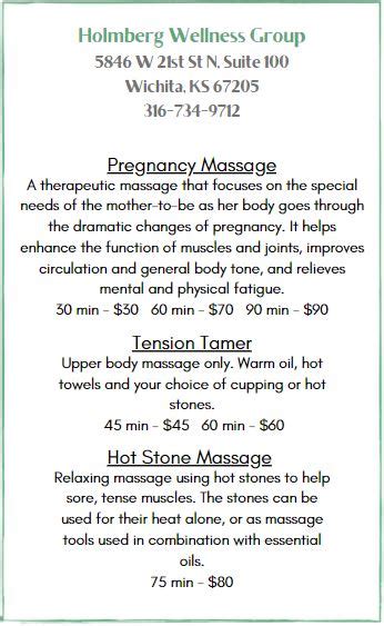 Massage Therapy Wichita Ks Holmberg Wellness Group