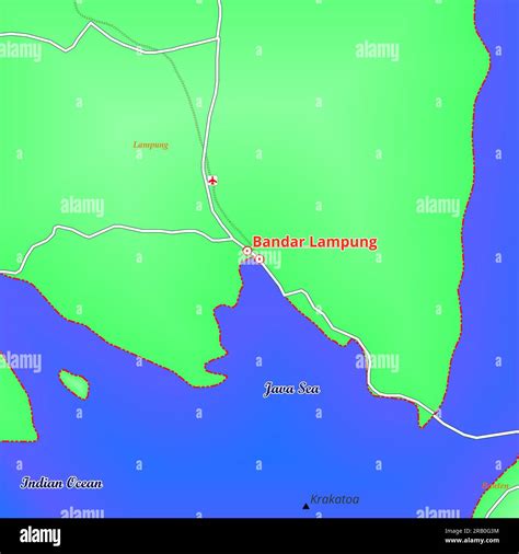 Map of Bandar Lampung City in Indonesia Stock Photo - Alamy