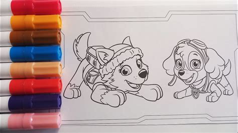 Paw Patrol Coloring Book Compilation Rubble Marshall Skye Chase Zuma