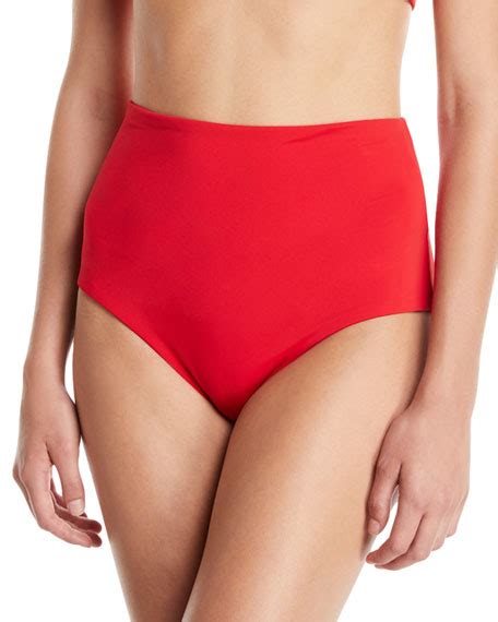 Mara Hoffman Lydia High Waist Solid Color Bikini Bottoms Neiman Marcus