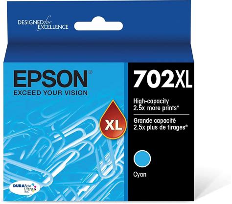 Epson 702 Durabrite Ultra Ink High Capacity Cyan Cartridge T702xl220 S Works With