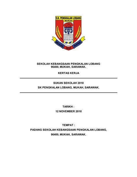 Kertas Cadangan Sukan Sekolah 2018 Pdf